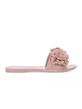 Melissa Babe Springtime Slides Blush Pink Floral Sandals Size 9